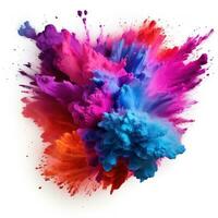 AI generated Multicolored Holi, Holli, Holly. bright splash isolated photo