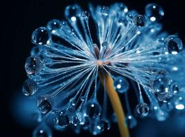 AI generated Dandelion seeds on bokeh background. 3d rendering photo