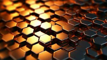 AI generated 3D rendering of abstract background with hexagons generated with AI photo