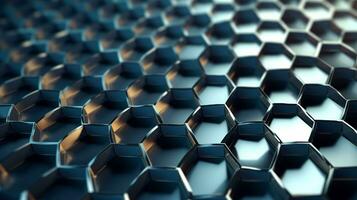 AI generated 3D rendering of abstract background with hexagons generated with AI photo