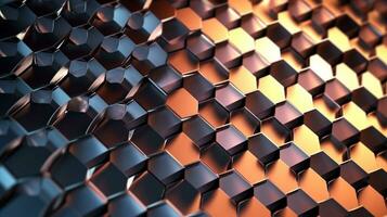 AI generated 3D rendering of abstract background with hexagons generated with AI photo