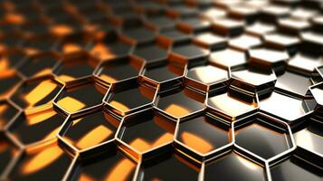 AI generated 3D rendering of abstract background with hexagons generated with AI photo