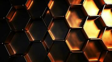 AI generated 3D rendering of abstract background with hexagons generated with AI photo