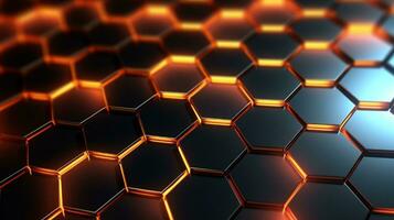 AI generated 3D rendering of abstract background with hexagons generated with AI photo