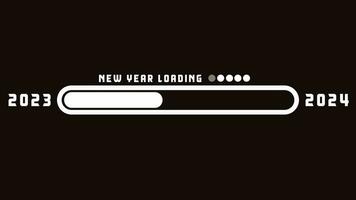 Loading 2023 to 2024 progress bar Alpha channel Animation. Happy new year 2024 welcome. Year changing from 2023 to 2024. end of 2023 and starting of 2024. Almost reaching New Year Wishes 2024. video