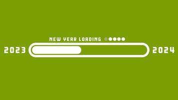 Loading 2023 to 2024 progress bar green screen Animation. Happy new year 2024 welcome. Year changing from 2023 to 2024. end of 2023 and starting of 2024. Almost reaching New Year Wishes 2024. video