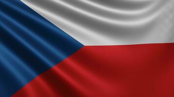 Render of the Czech flag flutters in the wind closeup, the national flag of photo