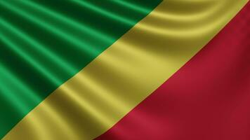 Render of the Republic Congo flag flutters in the wind closeup, the national photo