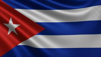 Render of the Cuba flag flutters in the wind closeup, the national flag of Cuba photo