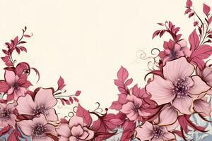 AI generated pink floral backgrounds pink flowers, photo