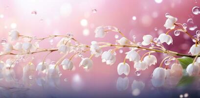 AI generated lily of the valley wallpaper, photo