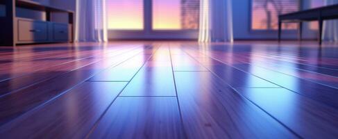 AI generated clean and tidy wooden floors of a home, photo