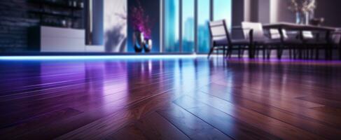 AI generated clean and tidy wooden floors of a home, photo