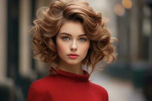 AI generated beautiful hairstyles for woman woman hairstyle and haircut photo