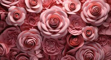 AI generated a collage of pink roses for wallpapers photo