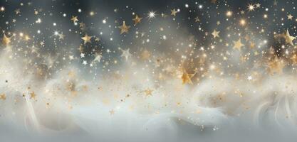 AI generated christmas background with white stars photo