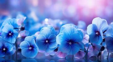 AI generated blue pansies wallpaper, photo