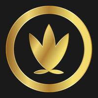 Leaf of cannabis gold icon for advertising, banners, leaflets and flyers vector