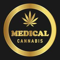 Leaf of cannabis gold icon for advertising, banners, leaflets and flyers vector