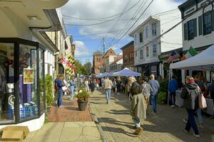 Annapolis, MD, USA 2023. People enjoying the Fall Festival on Maryland Street in Annapolis MD photo