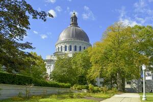 Naval College, Annapolis, MD, USA 2023. United States Naval Academy campus Chapel at Annapolis MD photo