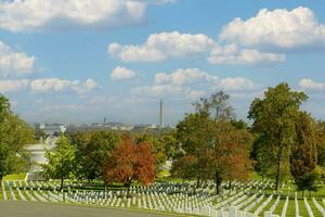 Arlington Cemetery, VA, USA 2023. Rows of gravestones at Arlington National Cemetery in Virginia, some dating from the American Civil War photo