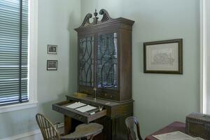 Arlington Cemetery, VA, USA 2023. The writing room and interior of Arlington House in Virginia with its orginal decor from the times of post-Civil War photo