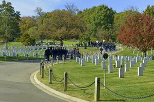 Arlington Cemetery, VA, USA 2023. Funeral of a fallen hero at the Arlington National Cemetery in Virginia photo