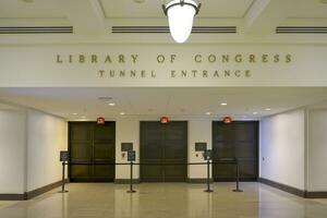 Washington DC, USA, 2023. The doors to the Library of Congress in side the Capitol building in Washington DC photo