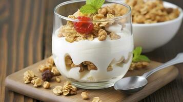 AI generated The Nutritious Harmony of Yogurt and Muesli for a Balanced Morning Meal photo