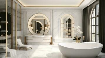 AI generated Serenity in Style - The Art of Crafting a Luxurious and Tranquil Bathroom Space photo