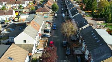 High Angle Footage of Residential Estate of Luton City of England UK. October 26th, 2023 video