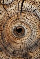 AI generated Wood larch texture of cut tree trunk photo