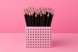 AI generated Pencil and pencils on colour background in box photo