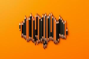 AI generated Pencil and pencils on colour background in box photo