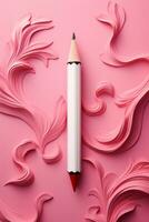 AI generated Pencil and pencils on colour background in box photo