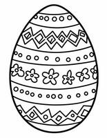 AI generated large easter egg coloring page for children for easter photo