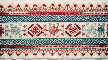 AI generated Fair Isle wool pattern fabric, ai photo