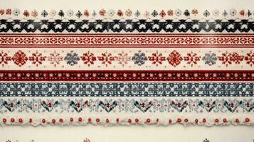 AI generated Fair Isle wool pattern fabric, ai photo