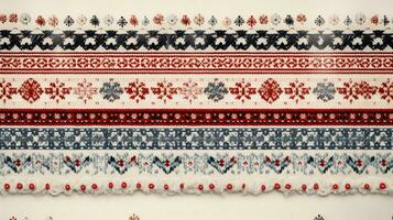 AI generated Fair Isle wool pattern fabric, ai photo