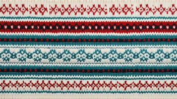 AI generated Fair Isle wool pattern fabric, ai photo