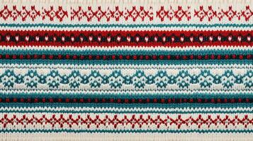 AI generated Fair Isle wool pattern fabric, ai photo