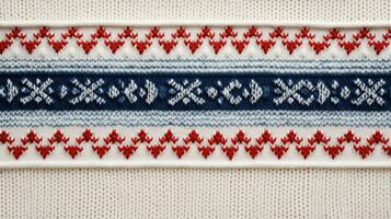 AI generated Fair Isle wool pattern fabric, ai photo