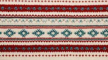 AI generated Fair Isle wool pattern fabric, ai photo