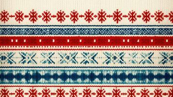 AI generated Fair Isle wool pattern fabric, ai photo