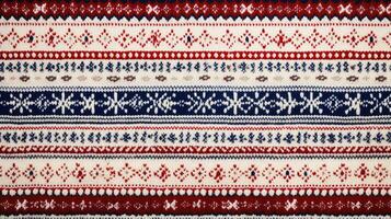 AI generated Fair Isle wool pattern fabric, ai photo