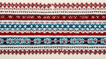 AI generated Fair Isle wool pattern fabric, ai photo