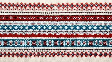 AI generated Fair Isle wool pattern fabric, ai photo