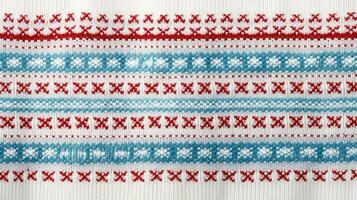 AI generated Fair Isle wool pattern fabric, ai photo