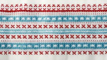 AI generated Fair Isle wool pattern fabric, ai photo